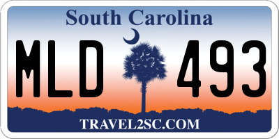 SC license plate MLD493