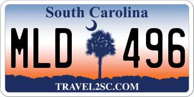 SC license plate MLD496