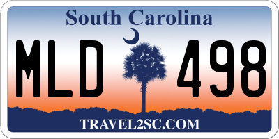 SC license plate MLD498