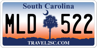 SC license plate MLD522