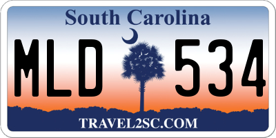 SC license plate MLD534