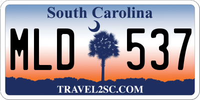SC license plate MLD537