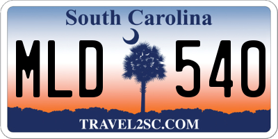 SC license plate MLD540