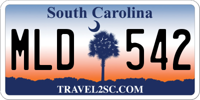 SC license plate MLD542