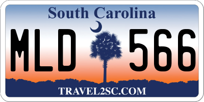SC license plate MLD566