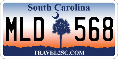 SC license plate MLD568