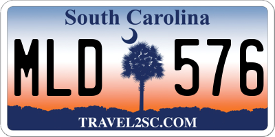 SC license plate MLD576