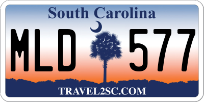 SC license plate MLD577