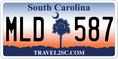SC license plate MLD587