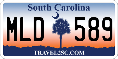 SC license plate MLD589