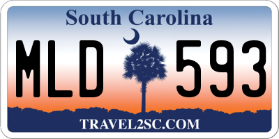 SC license plate MLD593