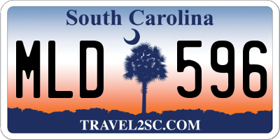 SC license plate MLD596