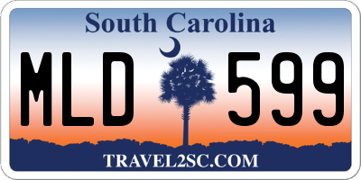 SC license plate MLD599