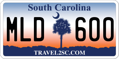 SC license plate MLD600