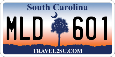 SC license plate MLD601