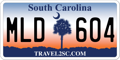 SC license plate MLD604
