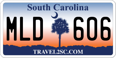 SC license plate MLD606