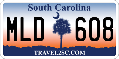 SC license plate MLD608