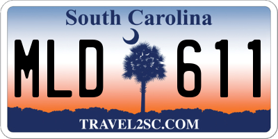 SC license plate MLD611