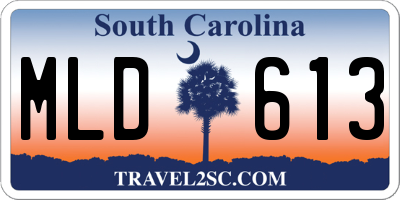 SC license plate MLD613