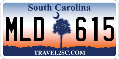 SC license plate MLD615