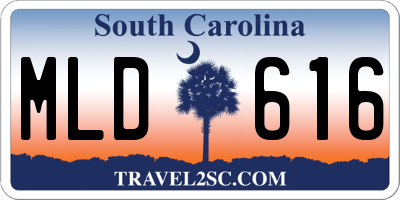 SC license plate MLD616