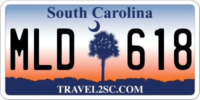 SC license plate MLD618