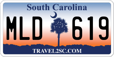 SC license plate MLD619