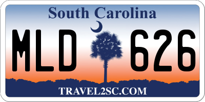SC license plate MLD626