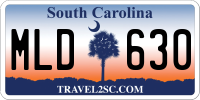 SC license plate MLD630