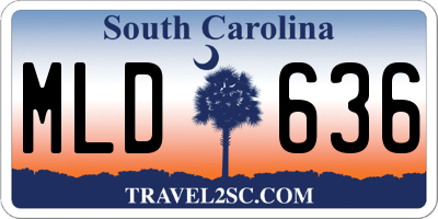 SC license plate MLD636