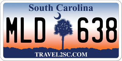 SC license plate MLD638