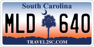 SC license plate MLD640