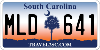 SC license plate MLD641