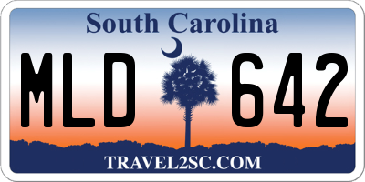 SC license plate MLD642