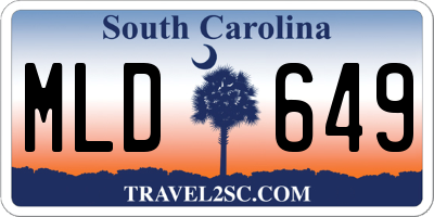 SC license plate MLD649