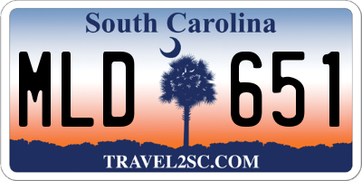 SC license plate MLD651