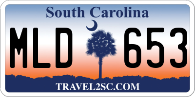 SC license plate MLD653