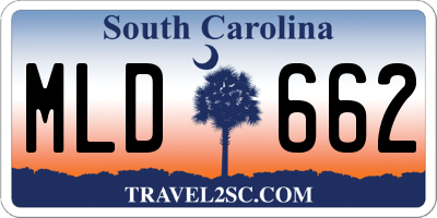 SC license plate MLD662
