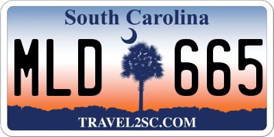 SC license plate MLD665