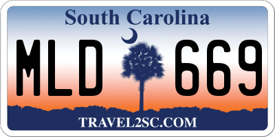 SC license plate MLD669