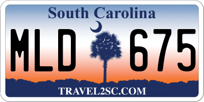 SC license plate MLD675