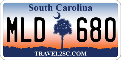 SC license plate MLD680