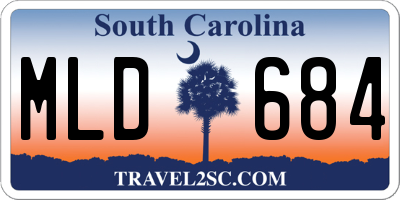 SC license plate MLD684