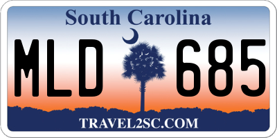 SC license plate MLD685