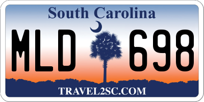 SC license plate MLD698
