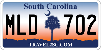 SC license plate MLD702
