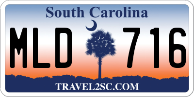 SC license plate MLD716