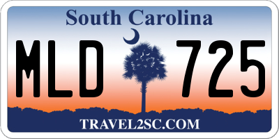 SC license plate MLD725