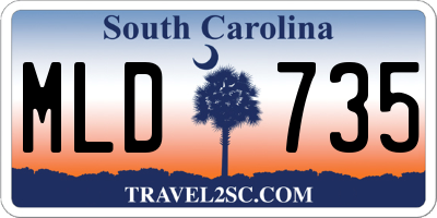 SC license plate MLD735